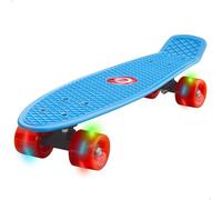 ColorBaby EVO Monopatín Infantil Azul 56 cm, 4 Ruedas PVC con Luces Colores, Base Antideslizante, Juguetes de Exterior, Juegos al Aire Libre, Regalo niño y niña (54340)