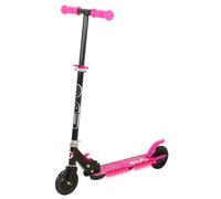 ColorBaby EVO Patinete 2 Ruedas Plegable, Negro y Rosa, Base con Luces Multicolor, Altura Ajustable, Freno Trasero, Peso máx. 50 kg, Juguetes niños 5 años, Patinetes Infantiles (54339)