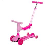 COLORBABY EVO Patinete Infantil 4 en 1, Color Rosa, Triciclo bebé, Correpasillos, Manillar Regulable, Freno Trasero, Base Antideslizante, Juguetes niños 1 año, Patinetes Infantiles (54335)
