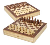 ColorBaby - Juegos de Mesa ajedrez y Damas 2 en 1 Madera con cajón CB Games, 30 x 30 cm, Grande (45594)