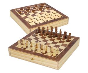 ColorBaby - Juegos de mesa ajedrez y damas 2 en 1 madera con cajón CB Games (45594)