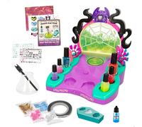 ColorBaby Monster High - Estudio de uñas Glam, Tocador con Luces, 4 esmaltes de uñas, Incluye Pegatinas, Pintauñas Que cambian de Color, Nail Art, Pintuñas Infantil, Juguetes niña +8 años, 48423