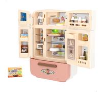COLORBABY My Home - Frigorífico con alimentos y bebidas, luces y sonido, 4 puertas y 1 cajón, dispensador de hielo, más de 20 accesorios, juego de rol, motricidad fina, juego simbólico, juguetes para