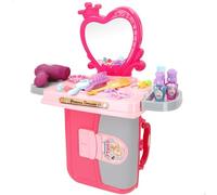 COLORBABY My Home Tocador de Viaje 3 en 1, Maletín Infantil con Espejo, Tonos Rosa, Accesorios de Belleza, Mide 27x10x23 cm, Juego de imitación, Regalos niña 3 años (39555)