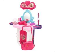 ColorBaby My Home Trolley tocador de Viaje, Set peluquería niña, Tonos Rosa, Accesorios de Belleza, Mide 44x23x47 cm, Juego de imitación, Juguete simbólico, Regalos niños 3 años (39554)