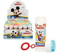 COLORBABY Pack 36 pomperos Mickey Mouse, Goofy, Pluto, Donald 60 ml, Regalos cumpleaños para niños, decoración Infantil, Juguete Burbujas jabón (22900)
