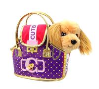 ColorBaby Perrita Valerie, Perro de Peluche con bolsito transportín, Perrito Juguete, Perritos para Jugar, Peluches pequeños, Juguetes niña +2 años, 47152