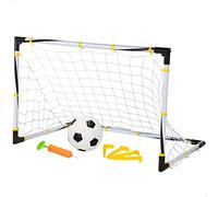ColorBaby Portería fútbol, Portería Plegable, con balón, Ø10,5 cm, hinchador, Portería fútbol niños jardín, 100x70x70 cm, 4 piquetas, Juegos de Exterior