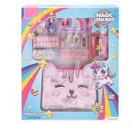 COLORBABY Set Maquillaje Infantil Magic Unicorn, con Paleta de Sombras, pintauñas, Pegatinas y Neceser Brillante, Productos no tóxicos, a Partir de 5 años (74205)