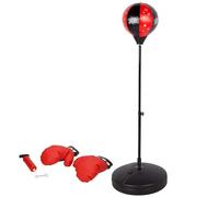 Colorbaby Set Saco Boxeo de pie, Bola de Ø22 cm, Mástil Ajustable 95-125 cm, Base Circular Estable Ø38 cm, Guantes Acolchados, Hinchador, Entrenamiento niños, A Partir de 3 años (47855)