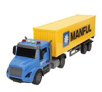 ColorBaby Speed & Go Camión contenedor Manful, Gran tamaño, Sistema de fricción, Cabina giratoria, Puerta Trasera abatible, Luces y Sonidos, Juguete de imitación para niños Desde 3 años (39546)