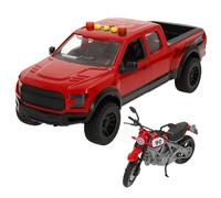 ColorBaby Speed & Go Coche Pick up con Moto, Sistema de fricción, Luces y Sonido, Puertas funcionales, Vehículo de Rescate, Escala 1:12, Niños a Partir de 3 años (39310)