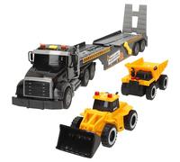 ColorBaby Speed & Go Tráiler de Juguete, Incluye Excavadora y volquete construcción, Sistema de fricción, Escala 1:14, Luces y Sonidos, Juguetes niños 3 años, Camiones de Juguetes Grandes (39297)