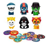 COLORBABY Supermasked , Pack 6 figuras mini c/tazos y powerdiscs, mini Supermasked, figuras superhéroes, juguetes para niños, muñecos mini, regalos para niños (48084)