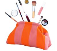 Colorbl0ck Ruched Cloud - Monedero de ganchillo | Bolso de mano de color para mujer | Casual Nube Punto Monedero Beso Cierre de Cierre Tejido de Crochet Acoplamiento para Cena de Playa, Rosa Naranja