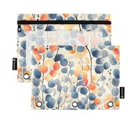 Colorburst Leaf Reverie Rings Binder Pockets 3 Rings Pocket for 3 Hole Binder Pouches with 3 Rings for Student Office Organizer