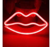 Colording de labios de neón muestra ligera de neón de labios luz lámpara de pared de la decoración del sitio de la batería y USB Operado LED de luces de neón rojo de labios señales de neón Lámparas