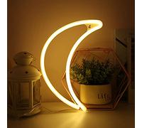 Colording Luna luz de neón Señales luminosas LED Luna señales de neón Iluminación de ambiente Iluminación de interior decoración para el dormitorio infantil, bar, reunirse, navideña