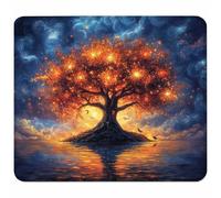 Colore Arancione Tappetino Mouse Piccolo 200x150x3mm, Tappetino Scrivania con Bordo Cucito, Mousepad Impermeabile e Antiscivolo, Pratica e Facile da Pulire, Accessori Gaming Regalo, Albero L-8316