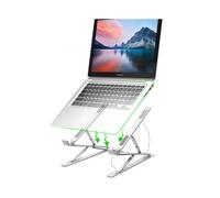 (Colore argento) Supporto pieghevole per laptop da tavolo a doppio strato, altezza regolabile