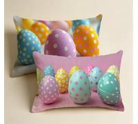 Colore Pillowcase 60x80,Uovo Di PasquaCopri Cuscino Letto 2 Pezzi in Velluto Morbido, Cuscini Soffice e Morbido Divano Cerniera Invisibile Design per Arredamento Soggiorno e Camera-86291