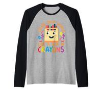 Colorea el diseño de crayones de tu mundo para niños Camiseta Manga Raglan