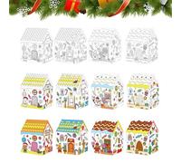 Colorea tu propia casa de Navidad, decoración navideña, casas de papel para colorear | para niños, adolescentes, padres, preescolares, cumpleaños, juegos en interiores, eventos especiales, sala de
