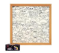 Colorea tu Propio - para Colorear con Marco de Fotos de Perros | Rompëcabezas Decorativo de Bricolaje para niños, Adultos, Amantes de los Animales, Juego Creativo para reunio