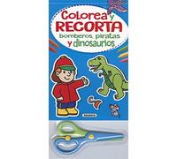 Colorea y recorta - Bomberos, piratas y dinosaurios
