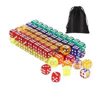 Colored Dice Set - 100pieces Role Playing Dice | Transparent Game Dices Set with Drawstring Storage Bag | Colored Dîce Sets Game Sets | Mini Dices Colors Drawstring for Math Learning Classroom