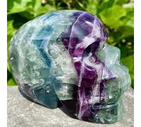 Colored Fluorite Skull Quartz Hand Carved Crystal Skull (Size : 500-550g)