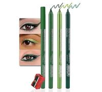 Colored Gel Glitter Eyeliner Pencils Pen Set,Eye Liners & Shadow Pencil Eye Makeup Colorful Eyeliner Kit3 Count (06 ¿ flash Esmeralda + 10 ¿ verde claro + 25 ¿ flash verde oscuro)