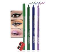 Colored Gel Glitter Eyeliner Pencils Pen Set,Eye Liners & Shadow Pencil Eye Makeup Colorful Eyeliner Kit3 Count (06 verde esmeralda brillante + 07 azul real brillante + 13 Viole)