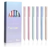 Colored Gel Pens, 6-Piece Ink Set, Smooth Writing Stationery, Compact Retro Water-Based Pencil, Creative Tool for Drawing, Travel, College, Workplace, Classroom and Study, Multicolor