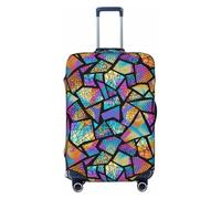 Colored Glass1 - Fundas protectoras elásticas para equipaje de viaje, 45,7 a 81,3 cm, Black, X-Large
