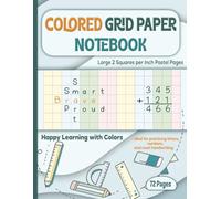 Colored Grid Paper Notebook: Large 2 Squares per Inch Pastel Pages - Designed to Support Writing and Math for Kids with Dysgraphia, Dyslexia, ADHD, and Visual Stress