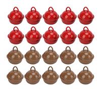 Colored Jingle Bells 22mm | 20Pcs Iron Craft Bells for DIY Clothing/Bag/Keychain | Red and Brown Small Bells for Christmas/Wedding Decorations