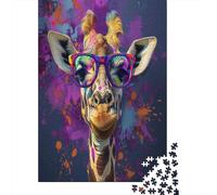 Colored Jirafa Adultos Puzzle 1000 Piezas Imposible Puzzle Rompecabezas EduGatosivos Desafiante Adecuado para Decoración De Paredes del Cerdoar De Adultos Regalo 1000pcs (75x50cm)