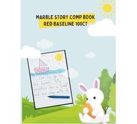 Colored Marble Story Comp Book Red Baseline 100ct: with picture space and Half Page Ruled Primary composition Notebook for children | Top Half Blank journal