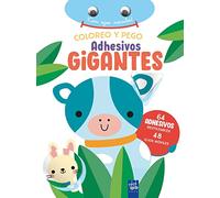 Coloreo y pego adhesivos gigantes. Vaca
