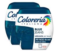 Coloreria Italiana - Colorante para tejidos para lavadora, color azul vaquero, reaviva o cambia el color de las prendas - 2 paquetes monodosis