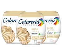 Coloreria Italiana Grey - Tinte de Ropa, Tinte para Tela y Prendas en la Lavadora, Beige, 3 Paquetes de 350 g