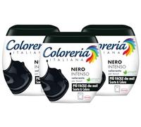 Coloreria Italiana Grey - Tinte de Ropa y Tinte para Tela, Tejidos y Prendas en la Lavadora, Negro Intenso, 3 Paquetes de 350 g