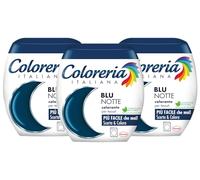 Coloreria Italiana Grey - Tinte para tejidos y prendas en la lavadora, color azul noche, 3 paquetes de 350 g