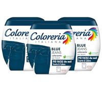 Coloreria Italiana Grey - Tinte para tejidos y prendas en la lavadora, color azul vaquero, 3 paquetes de 350 g