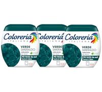 Coloreria Italiana Grey - Tinte para tejidos y prendas en la lavadora, verde esmeralda, 3 paquetes de 350 g