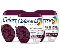 Coloreria Italiana - Tinte para tejidos y prendas en la lavadora, burdeos envolvente, 3 paquetes de 350 g