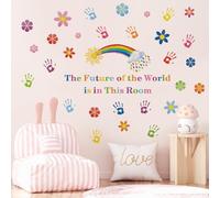 Colores Arcoiris Adhesivo, Decoración Hogar Extraíble Vinilo, Pegatinas de Pared Arcoiris Grande Adhesivos Pared Decorativos, Infantiles Vinilos Pared para Habitación Niñas Bebés Guardería