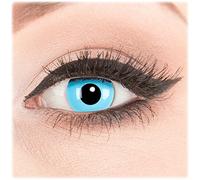 Colores Azules Crazy FUN Contacto Diseño de lente Lente Contact Lenses Sky Blue 1 par Perfección a Carnaval, y Halloween. con depósito gratis y cuidado de 60 ml
