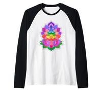 COLORES BRILLANTES CHAKRAS YOGA MISTICO Camiseta Manga Raglan